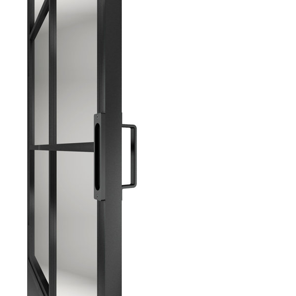 Calhome Glass and Metal Barn Door with Installation Hardware Kit